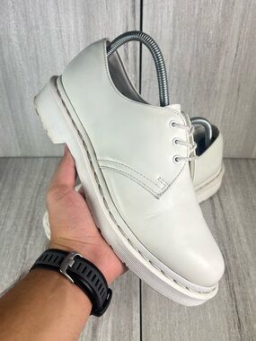 Dr. Martens Docs 1461 Mono White Leather 3-Eye Derby Oxford Shoe Womens Size 8